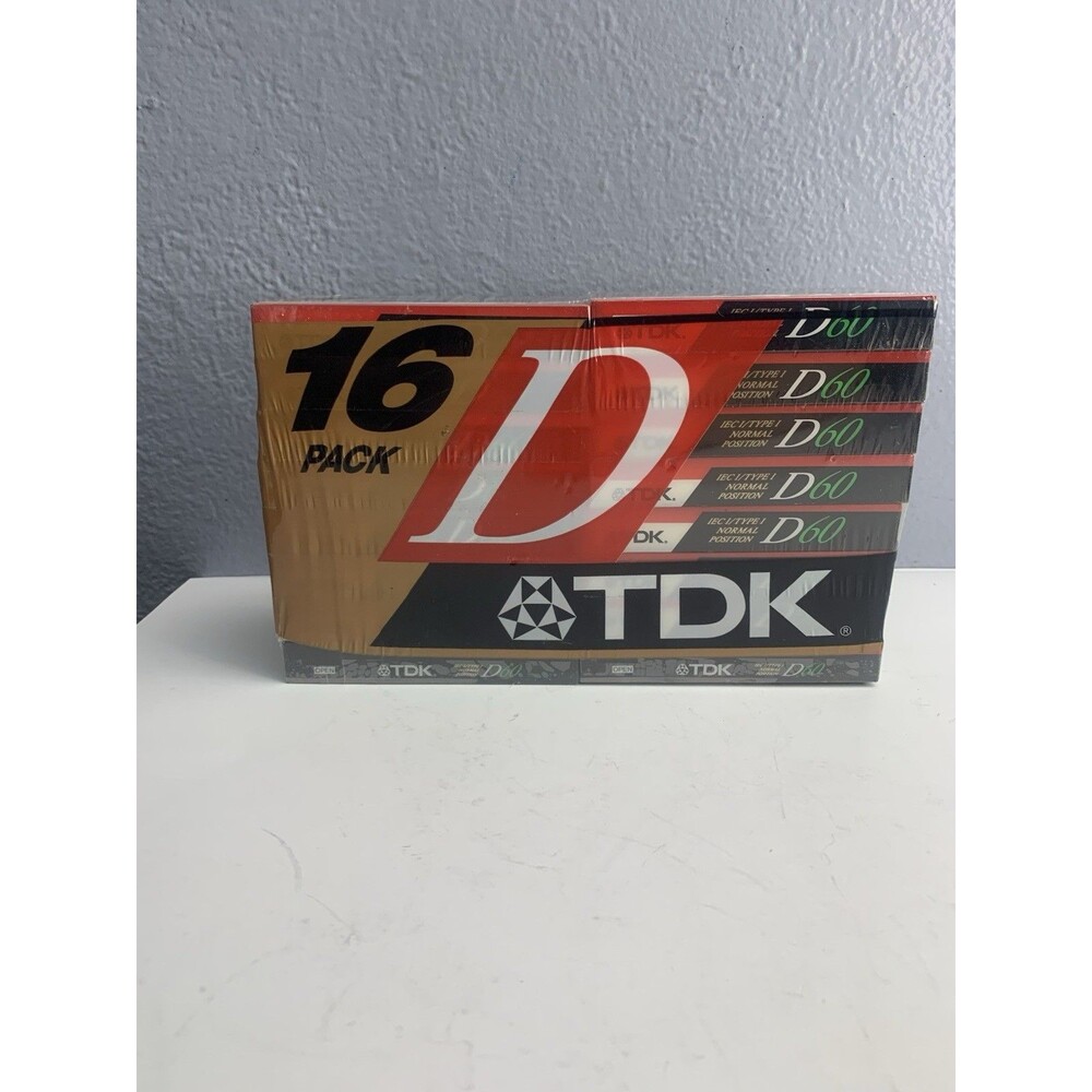TDK D60 IECI Normal Position Type 1 Blank Cassette Tapes 60 Minute 16 Pack